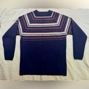 Vintage 70’s Retro Skitique Ski Unisex Crewneck Striped Sweater Womens L Wool